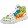 画像1:  Men's unisex pop color graphic print lace uphigh cut sneakers　 ユニセックス男女兼用ハイカットポップカラーグラフィックペイント レースアップスニーカーカジュアル シューズ (1)