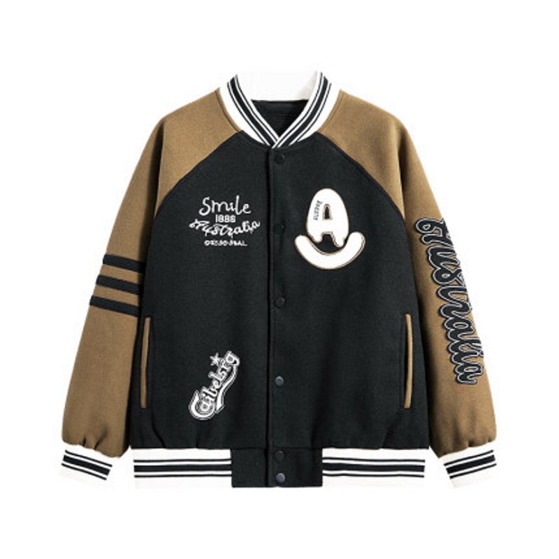 画像3: MILAI PANDA jackets baseball uniform jacket blouson ユニセッ クス男女兼用バイカラー刺繍スタジアムジャンパー スタジャン ジャケットブルゾン (3)