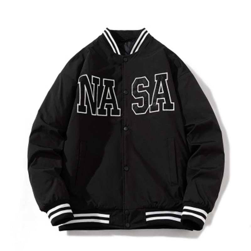画像12: Nasa logo padded light jackets baseball uniform jacket blouson ユニセッ クス男女兼用ナサロゴ中綿入りスタジアムジャンパー スタジャン ジャケットブルゾン (12)