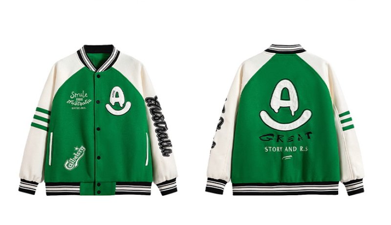 画像10: MILAI PANDA jackets baseball uniform jacket blouson ユニセッ クス男女兼用バイカラー刺繍スタジアムジャンパー スタジャン ジャケットブルゾン (10)