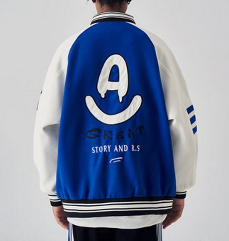 画像4: MILAI PANDA jackets baseball uniform jacket blouson ユニセッ クス男女兼用バイカラー刺繍スタジアムジャンパー スタジャン ジャケットブルゾン (4)