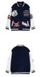 画像4: Little Nili baseball embroidery Hip Hop JacketBASEBALL JACKET  blouson  ユニセックス 男女兼用ベイスボール刺繍エンブレムジャケットスタジアムジャンパー スタジャン MA-1 ボンバー ジャケット ブルゾン (4)