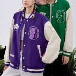 画像7: surgical flocking baseball jackets baseball uniform jacket blouson　ユニセッ クス男女兼用マスク刺繍スタジアムジャンパー スタジャン ジャケットブルゾン (7)
