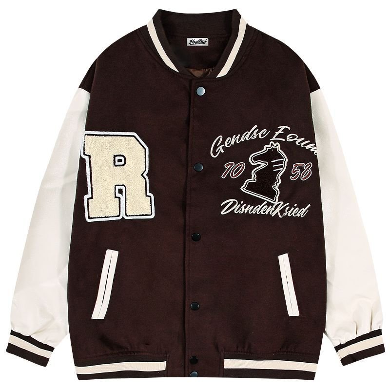 画像3: chess baseball jackets baseball uniform jacket blouson ユニセッ クス男女兼用チェスベイスボール刺繍スタジアムジャンパー スタジャン ジャケットブルゾン (3)