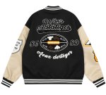 画像1: alphabet baseball jackets baseball uniform jacket blouson　ユニセッ クス男女兼用アルファベットロゴベイスボール刺繍スタジアムジャンパー スタジャン ジャケットブルゾン (1)