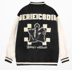 画像2: chess baseball jackets baseball uniform jacket blouson　ユニセッ クス男女兼用チェスベイスボール刺繍スタジアムジャンパー スタジャン ジャケットブルゾン (2)