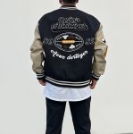 画像5: alphabet baseball jackets baseball uniform jacket blouson　ユニセッ クス男女兼用アルファベットロゴベイスボール刺繍スタジアムジャンパー スタジャン ジャケットブルゾン (5)