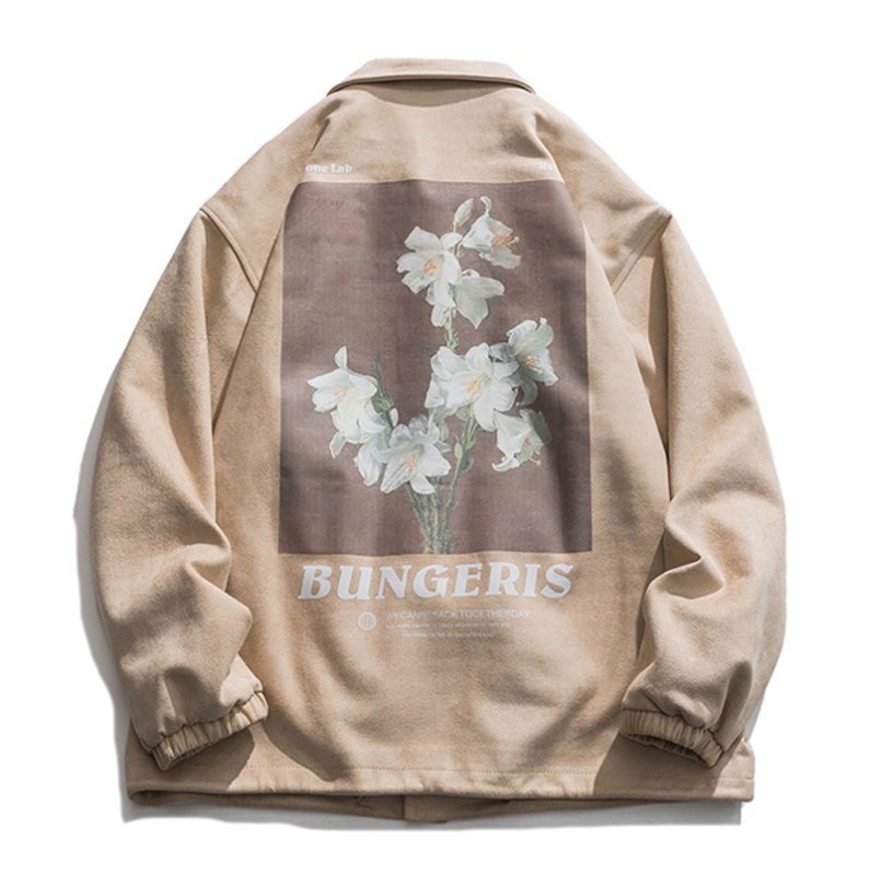 画像2: floral flower windbreaker jacket blouson ユニセッ クス男女兼用フローラルフラワープリントウインドブレーカースタジアムジャンパー スタジャン ジャケットブルゾン (2)