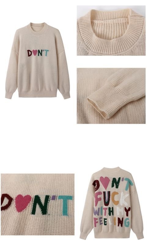 画像7: sense color letter sweater PULLOVER SWEATER Knit  　カラフルレター丸首ラウンドネックセーターニット (7)