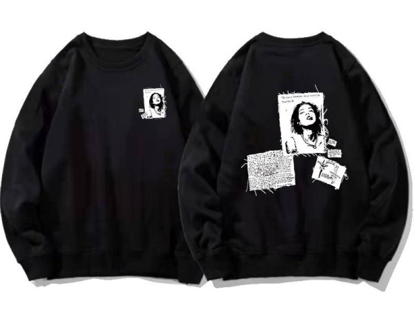 画像1: photo print patchwork  pullover sweatshirt 　 ユニセックス男女兼用フォトプリントパッチワークプルオーバートレーナースウェット (1)