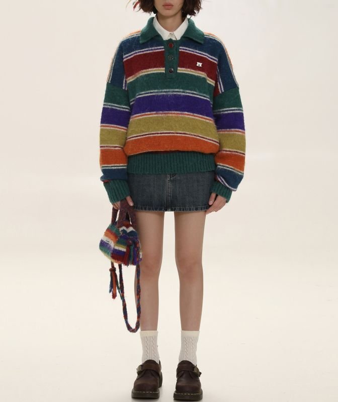 画像7: rainbow wool diagonal cross handbag  tote shoulder hand bag レインボー ウール 斜めクロス ハンドバッグトートショルダーバッグ (7)