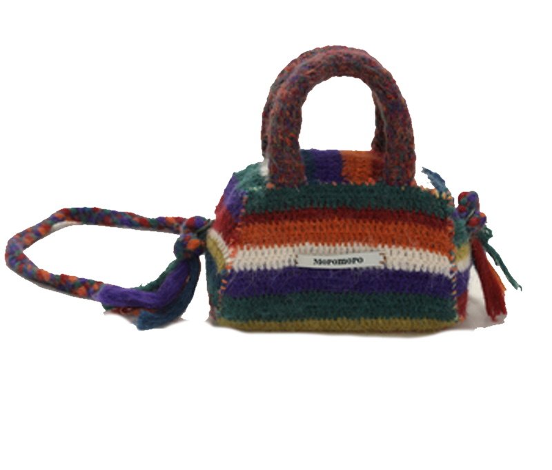 画像12: rainbow wool diagonal cross handbag  tote shoulder hand bag レインボー ウール 斜めクロス ハンドバッグトートショルダーバッグ (12)