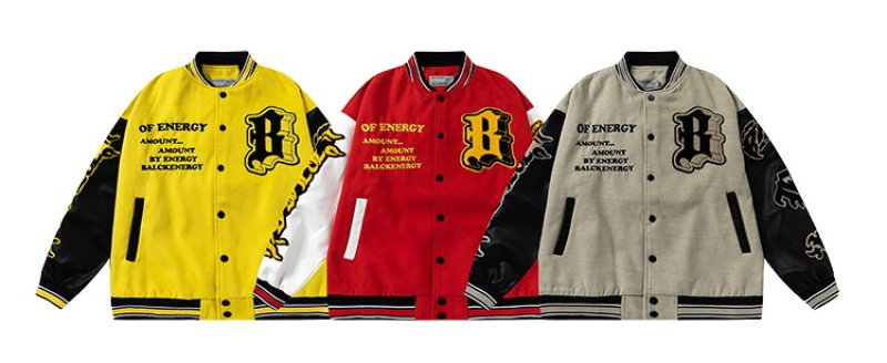 画像8: earth energy embroidery baseball jackets baseball uniform jacket blouson　ユニセッ クス男女兼用アースエネルギー刺繍スタジアムジャンパー スタジャン ジャケットブルゾン (8)