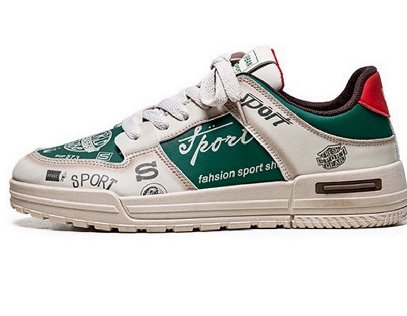 画像2:  Men's alphabet pop logo LACE-UP LEATHER HIGH-TOP SNEAKERS  shoes  ユニセックス男女兼用アルファベットポップロゴレースアップレザーハイカットスニーカー カジュアル シューズ (2)