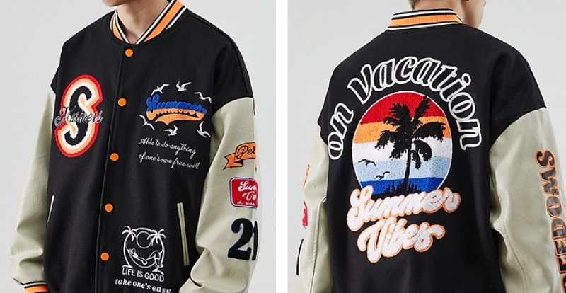 画像12: tropical phoenix  embroidery baseball jackets baseball uniform jacket blouson ユニセッ クス男女兼用フェニックス刺繍スタジアムジャンパー スタジャン ジャケットブルゾン (12)