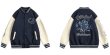 画像4: little devil embroidery baseball jackets baseball uniform jacket blouson　ユニセッ クス男女兼用リトルデビル刺繍スタジアムジャンパー スタジャン ジャケットブルゾン (4)