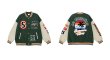 画像3: tropical phoenix  embroidery baseball jackets baseball uniform jacket blouson　ユニセッ クス男女兼用フェニックス刺繍スタジアムジャンパー スタジャン ジャケットブルゾン (3)