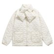 画像1: V neck quilted jacket Coat halfCoat 　ユニセックス男女兼用キルティングVネックハーフコート ジャケット (1)