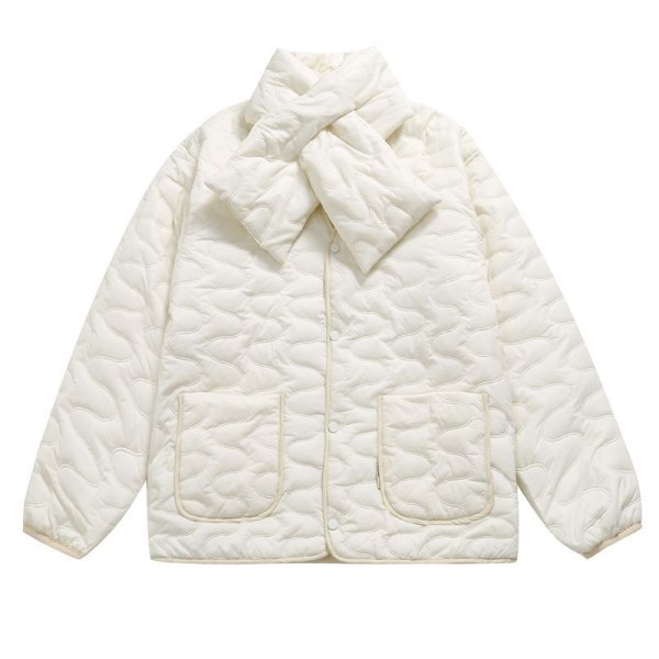 画像1: V neck quilted jacket Coat halfCoat 　ユニセックス男女兼用キルティングVネックハーフコート ジャケット (1)