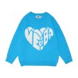 画像1: heart letter logo pullover sweater knit　 ユニセックス男女兼用ハートレターロゴセーターニットプルオーバー (1)