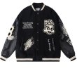 画像1: hip hop boy embroidery baseball jackets baseball uniform jacket blouson　ユニセッ クス男女兼用ヒップホップボーイ刺繍スタジアムジャンパー スタジャン ジャケットブルゾン (1)