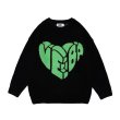 画像2: heart letter logo pullover sweater knit　 ユニセックス男女兼用ハートレターロゴセーターニットプルオーバー (2)