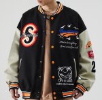 画像9: tropical phoenix  embroidery baseball jackets baseball uniform jacket blouson　ユニセッ クス男女兼用フェニックス刺繍スタジアムジャンパー スタジャン ジャケットブルゾン (9)