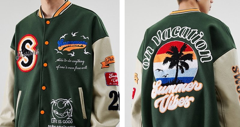 画像11: tropical phoenix  embroidery baseball jackets baseball uniform jacket blouson ユニセッ クス男女兼用フェニックス刺繍スタジアムジャンパー スタジャン ジャケットブルゾン (11)