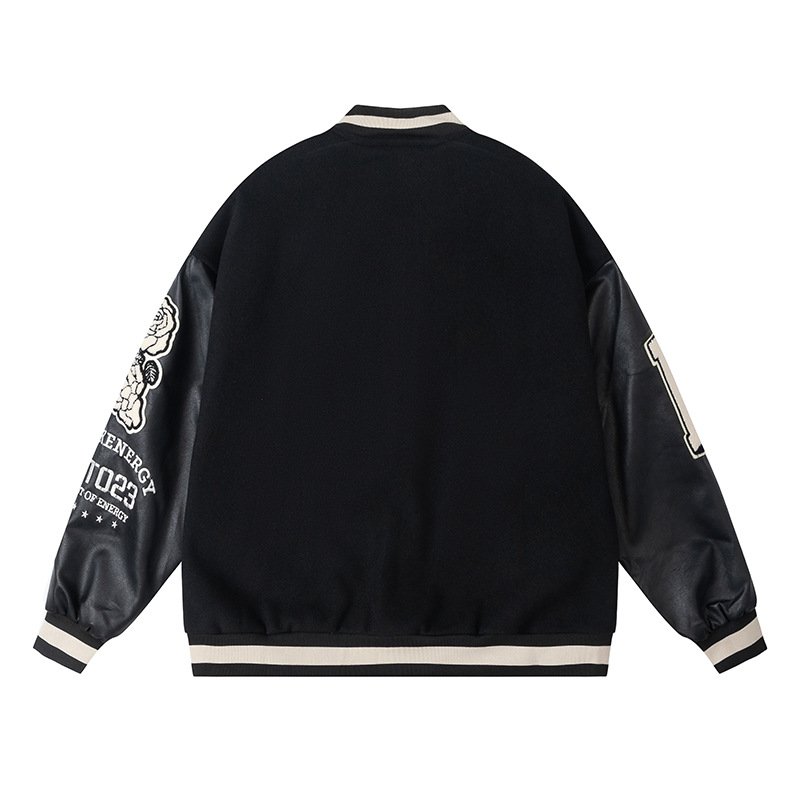 画像3: hip hop boy embroidery baseball jackets baseball uniform jacket blouson ユニセッ クス男女兼用ヒップホップボーイ刺繍スタジアムジャンパー スタジャン ジャケットブルゾン (3)