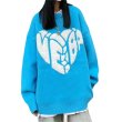画像8: heart letter logo pullover sweater knit　 ユニセックス男女兼用ハートレターロゴセーターニットプルオーバー (8)
