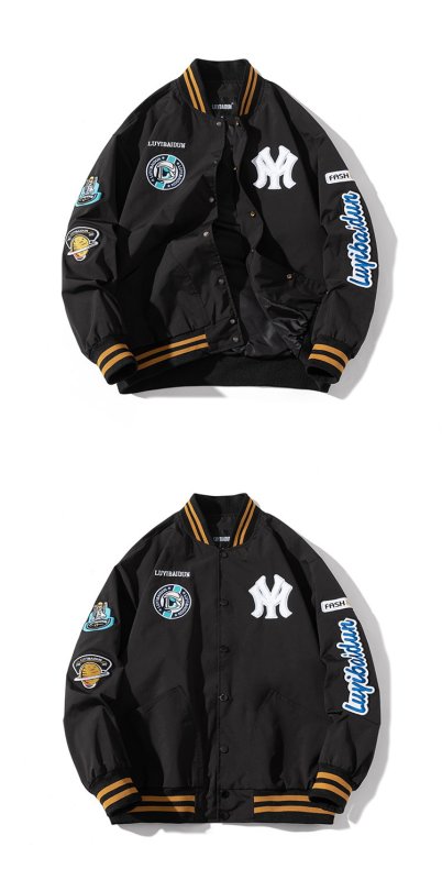 画像4:  men's MLBNY New York Yankees ma1 air force casual pilot jacketbaseball uniform jacket blouson ユニセッ クス男女兼用MLBNYニューヨークヤンキースMA-1パイロットジャケットスタジアムジャンパー スタジャン ジャケットブルゾン (4)