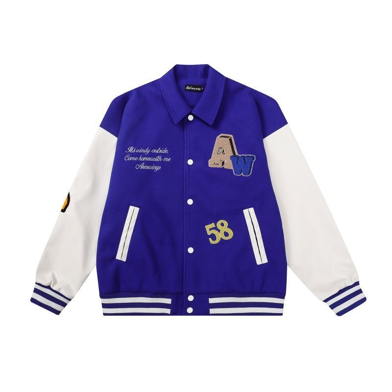 画像3:  men's black angel jacket baseball uniform jacket blouson ユニセッ クス男女兼用ブラックエンジェル刺繍ジャケットスタジアムジャンパー スタジャン ジャケットブルゾン (3)