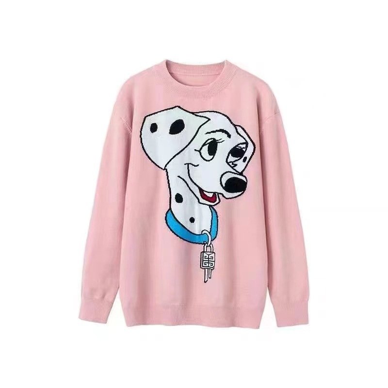 画像2: 101 Dalmatians Print sweater PULLOVER SWEATER Knit   101匹わんちゃんプリント丸首ラウンドネックセーターニット (2)