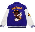 画像1:  men's black angel jacket baseball uniform jacket blouson　ユニセッ クス男女兼用ブラックエンジェル刺繍ジャケットスタジアムジャンパー スタジャン ジャケットブルゾン (1)