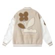 画像7: flower embroidery jacket baseball uniform jacket blouson　ユニセッ クス男女兼用フラワー刺繍ジャケットスタジアムジャンパー スタジャン ジャケットブルゾン (7)