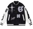 画像4: flower embroidery jacket baseball uniform jacket blouson　ユニセッ クス男女兼用フラワー刺繍ジャケットスタジアムジャンパー スタジャン ジャケットブルゾン (4)