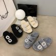 画像11: crystal bijou fur sandals slippers 　クリスタルビジュー付きモコモコファーサンダルスリッパ    (11)