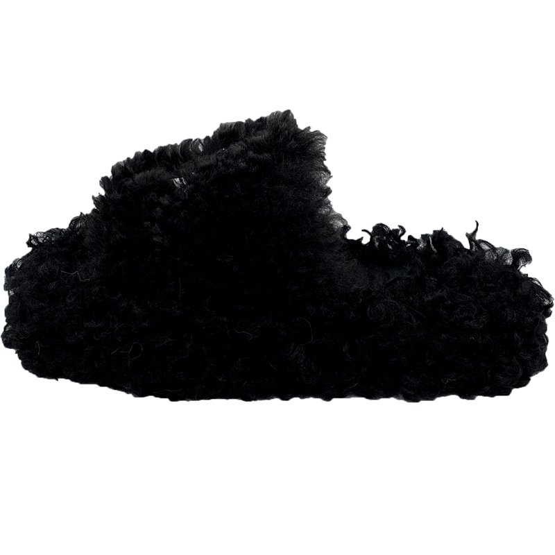 画像12:  cross pin fur sandals slippers 　クロスピン付きモコモコファーサンダルスリッパ    (12)