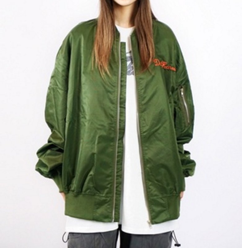 画像8: Cactus Flying embroidery Loose jacket baseball uniform jacket blouson ユニセッ クス男女兼用カクタスサボテン刺繍オーバーサイズジャケットスタジアムジャンパー スタジャン ジャケットブルゾン (8)