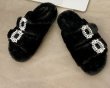 画像9: crystal bijou fur sandals slippers 　クリスタルビジュー付きモコモコファーサンダルスリッパ    (9)