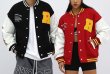 画像9: R emblem all-star circle logo embroidery jacket baseball uniform jacket blouson　ユニセッ クス男女兼用Rエンブレムオールスターサークルロゴ刺繍ジャケットスタジアムジャンパー スタジャン ジャケットブルゾン (9)