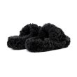 画像7:  cross pin fur sandals slippers 　クロスピン付きモコモコファーサンダルスリッパ    (7)