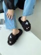 画像16:  cross pin fur sandals slippers 　クロスピン付きモコモコファーサンダルスリッパ    (16)