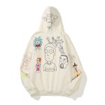 画像2: Rick and Morty Graffiti Paint  Long sleeve Hoodie 男女兼用 ユニセックス リック・アンド・モーティ落書きペイント フーディー ペイント パーカー (2)