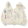 画像1: Rick and Morty Graffiti Paint  Long sleeve Hoodie 男女兼用 ユニセックス リック・アンド・モーティ落書きペイント フーディー ペイント パーカー (1)