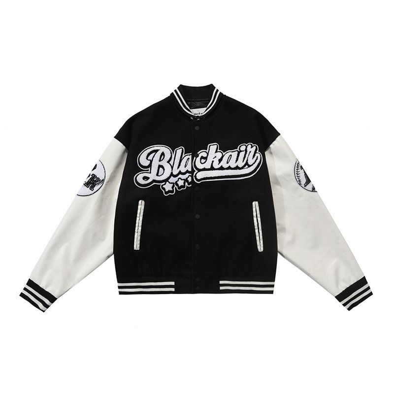 画像3: high street vibe style letter  embroidered jacket baseball uniform jacket blouson　ユニセッ クス男女兼用ベイスボールロゴ刺繍ジャケットスタジアムジャンパー スタジャン ジャケットブルゾン (3)