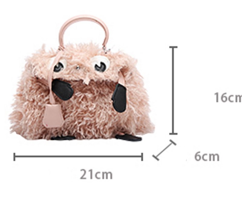画像12: plush little monster fur tote shoulder hand bag doll bag リトルモンスターファートートショルダーバッグ (12)