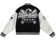 画像1: high street vibe style letter  embroidered jacket baseball uniform jacket blouson　ユニセッ クス男女兼用ベイスボールロゴ刺繍ジャケットスタジアムジャンパー スタジャン ジャケットブルゾン (1)