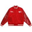 画像4: Alphabet logo embroidery stand collar jacket baseball uniform jacket blouson　ユニセッ クス男女兼用アルファベットロゴ刺繍ジャケットスタジアムジャンパー スタジャン ジャケットブルゾン (4)