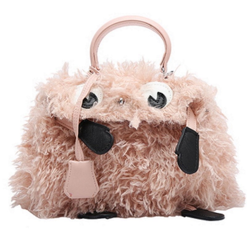 画像1: plush little monster fur tote shoulder hand bag doll bag リトルモンスターファートートショルダーバッグ (1)